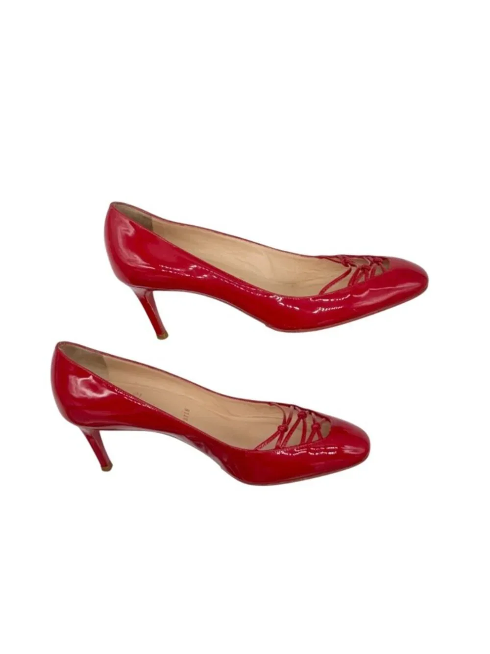 Christian Louboutin Coquelicot Patent Leather Basico 70 Heels Size 37